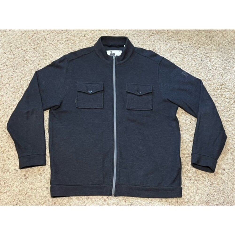 Linksoul Men's Tempus Fugit Birdseye Knit Long Sleeve Full Zip Size Medium EUC
